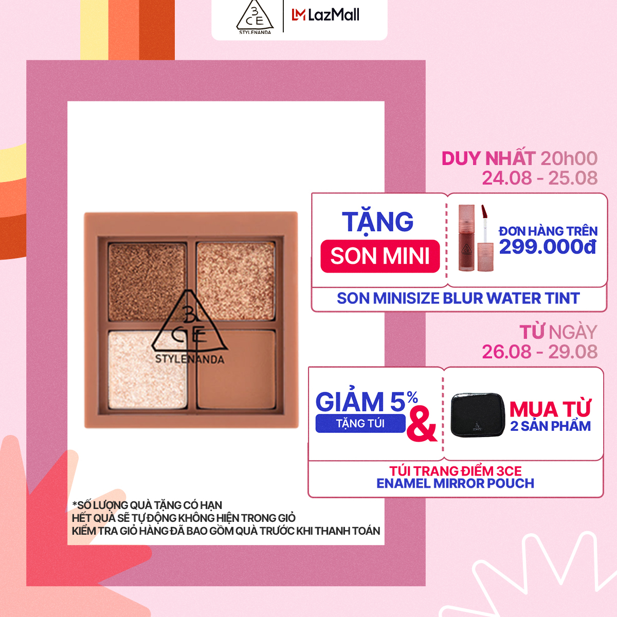 Bảng phấn mắt 4 màu 3ce mini multi eye color palette