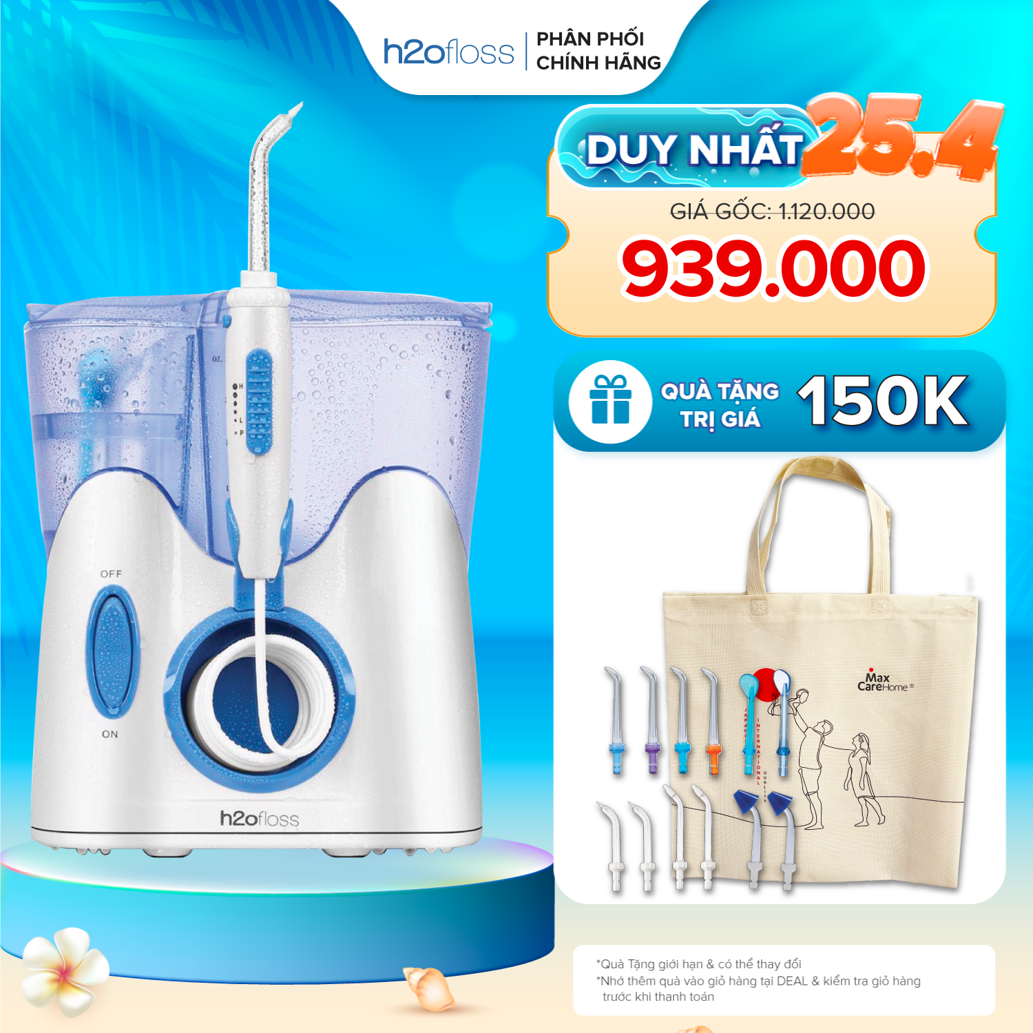 Máy tăm nước gia đình h2ofloss HF9 tiện lợi giá cực tốt cho gia đình 4-6 người