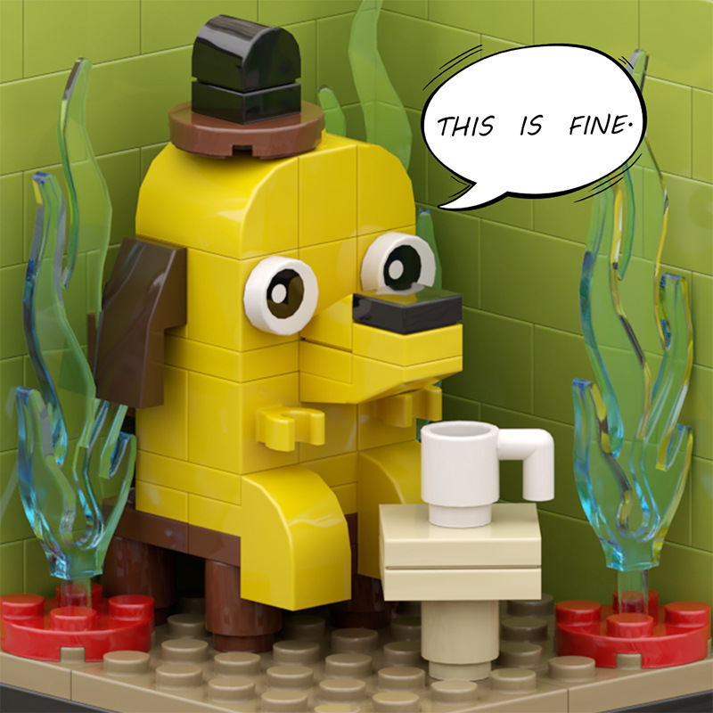 Lego meme chú chó trong căn nhà cháy, LEGO MOC