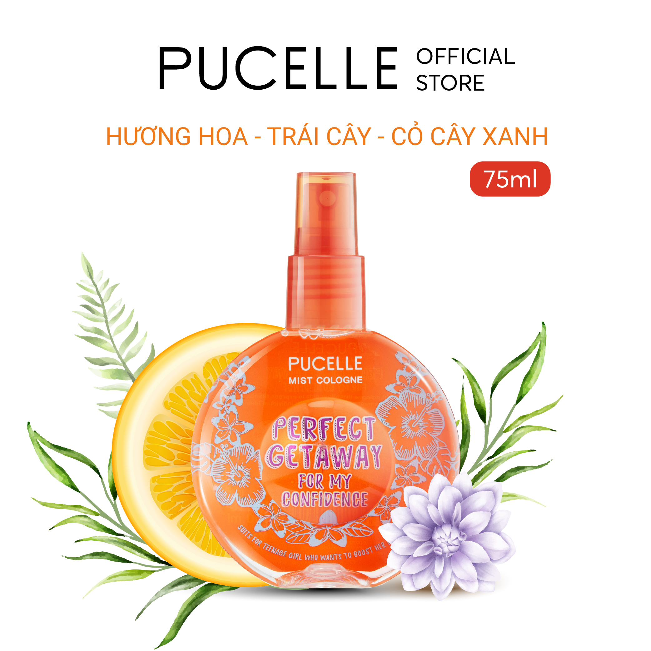Nước Hoa PUCELLE MIST COLOGNE PERFECT GEATAWAY FOR MY CONFIDENCE 75ml