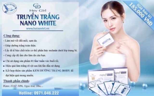 Truyền trắng nano white trắng sau 1 lt sử dụng