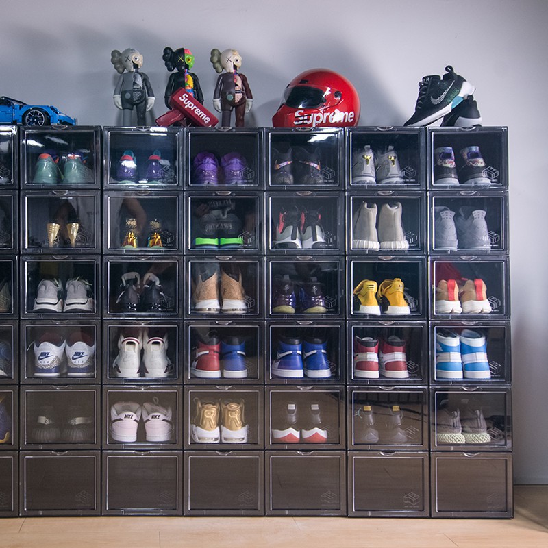 Hộp Đựng Giày Nhựa Cứng Cao Cấp Size Lớn Cửa Nam Châm Lắp Ráp Tiện Lợi ( looại 1 )-ẢNH THẬT