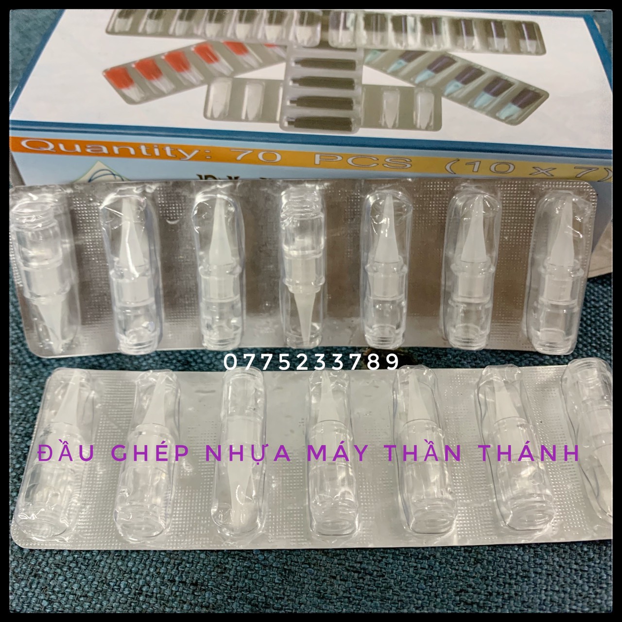 [HCM]Đầu Ghép Máy Phun Xăm Thần Thánh Một Vỉ 7 Đầu