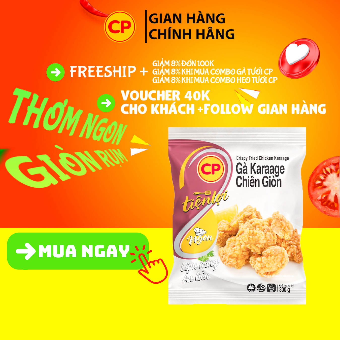 Gà karaage chiên giòn cp 300g - gà rán giá rẻ