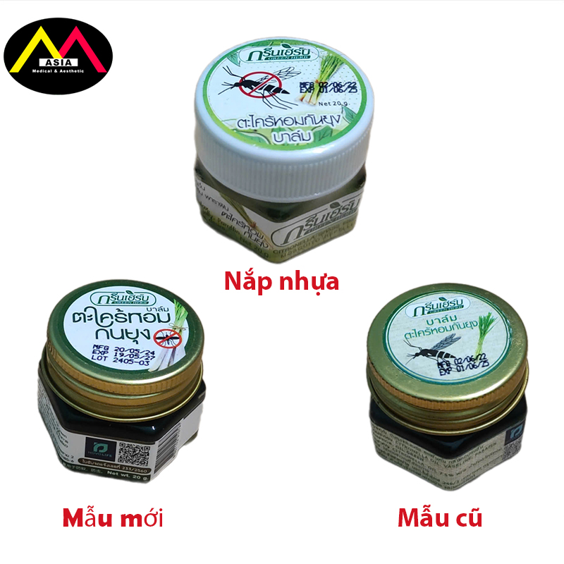 Cù là muỗi Green Herb Balm tinh dầu sả giảm ngứa giảm sưng do muỗi đốt cho bé thái lan 20g