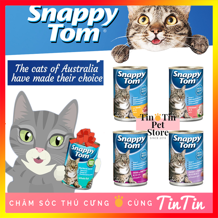 Pate Lon Cho Mèo Lớn Snappy Tom - Lon 400g Gram