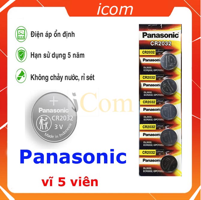 Pin cr2032 Panasonic 3V vỉ 5 viên chính hãng