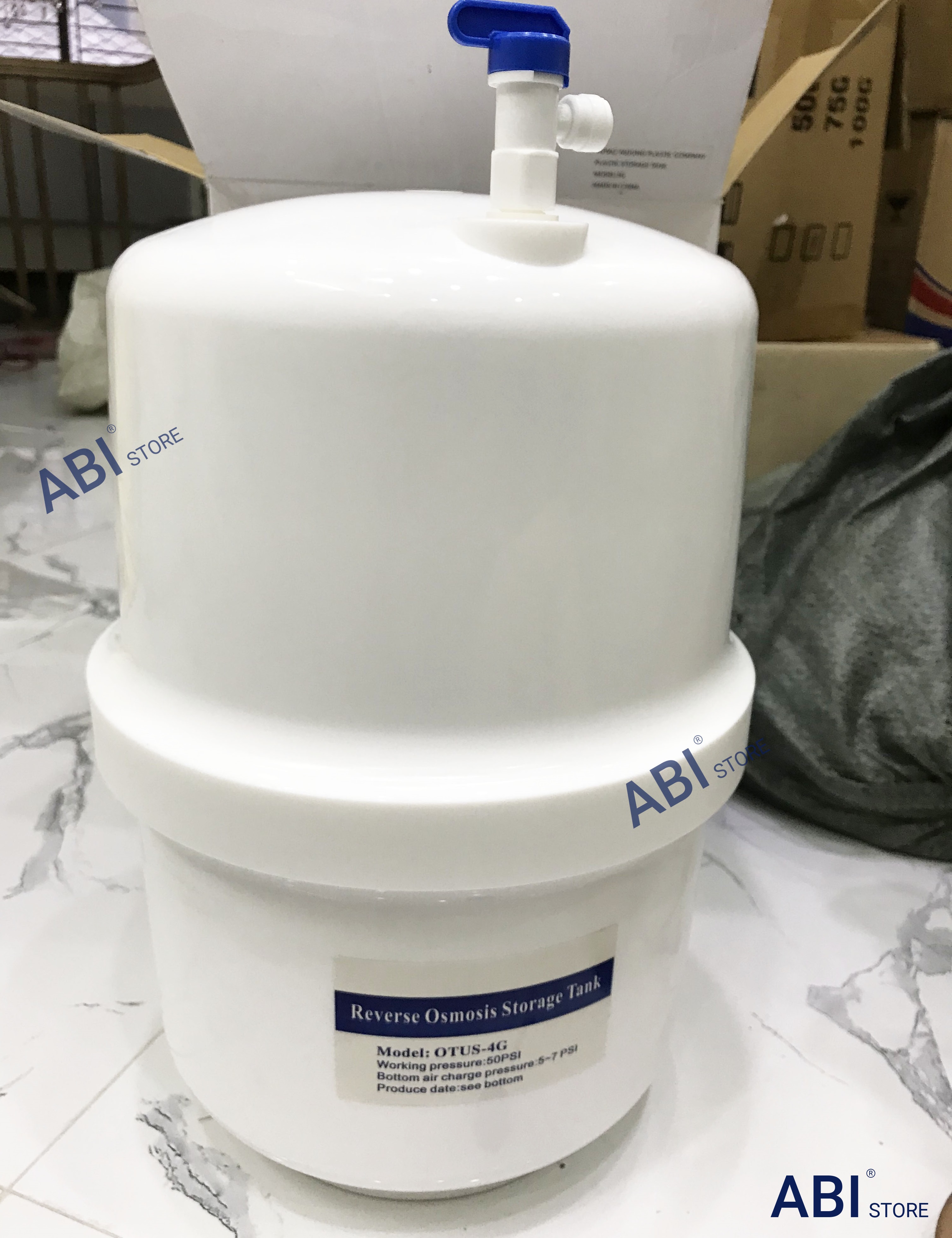 Bình Áp Máy Lọc Nước 10l-4.0G nhựa loại xịn kèm van bình áp, Linh Phụ Kiện Máy Lọc nước RO