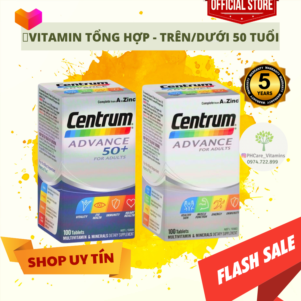 Vitamin cho người trưởng thành Centrum Advance For Adults 100 viên