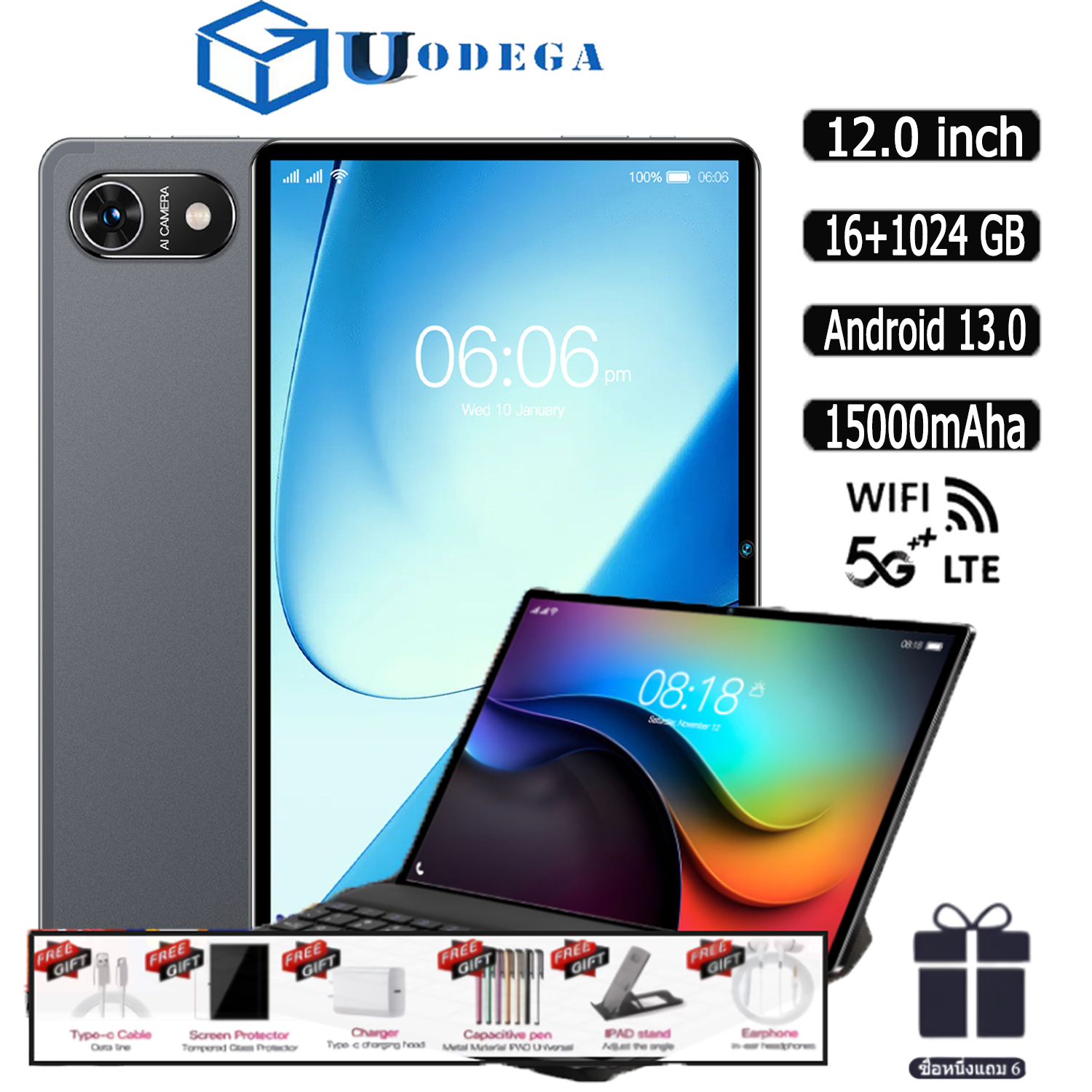 UODEGA Tap P70 Tablet với màn hình 12 inch Android13 Full HD Hỗ trợ SIM kép Dung lượng cực lớn 16GB+1TB 15000mAh COD Ultra High Camera 48PM Máy tính bảng đa chức năng 🔥 Mua 1 tặng 6 🔥