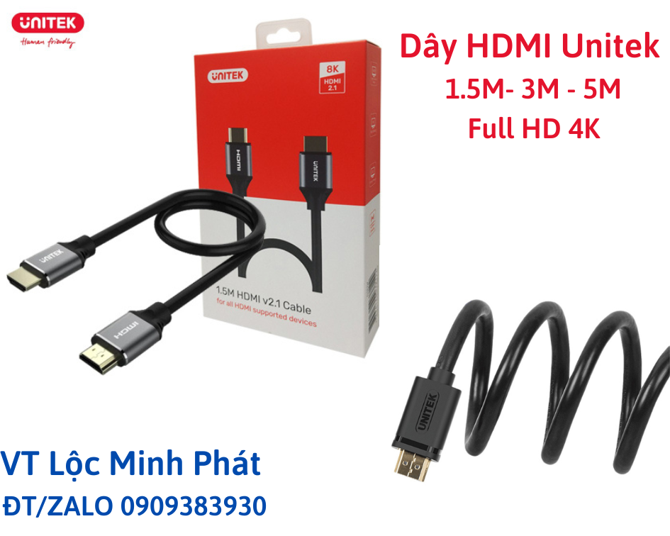 Dây cáp hdmi unitek ultra 4k 1.5m-3m- 5m .hàng chính hãng