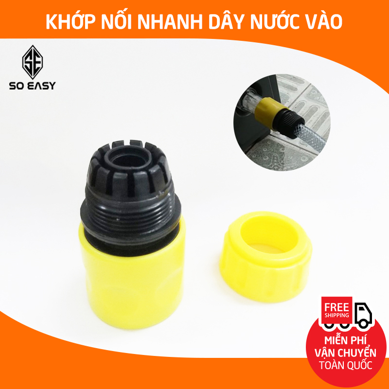 [HCM]Đầu nối nhanh - Nối ống nhanh dây cấp nước máy rửa xe áp lực cao – khớp nối nhanh đầu VÀO máy rửa xe gia đình giao màu ngẫu nhiên C0004-20
