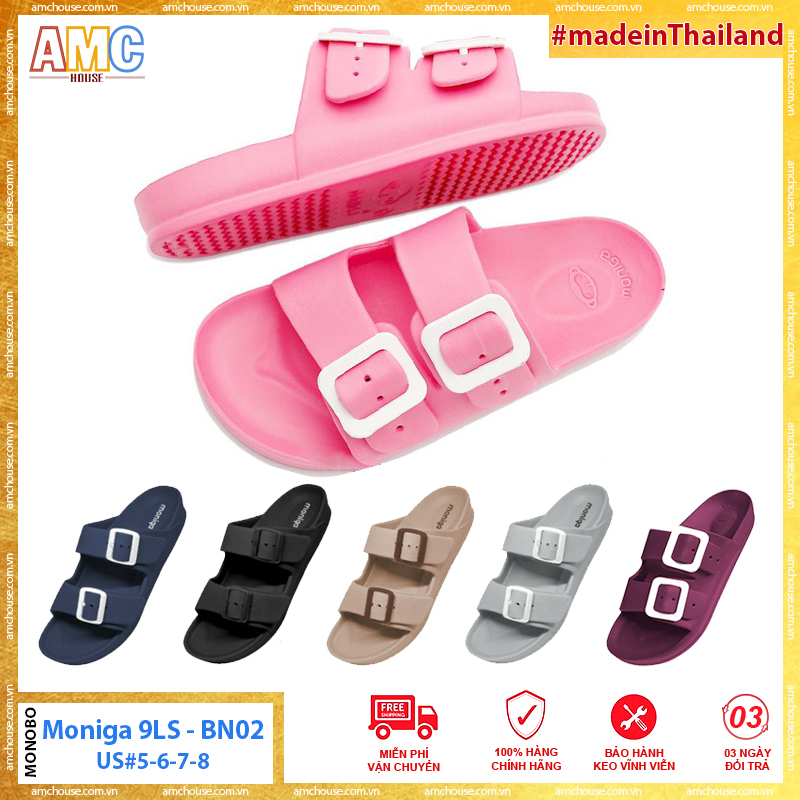 Dép Thái Lan hai quai có khóa điều chỉnh nhựa đúc mềm siêu nhẹ, chống nước MONOBO - Moniga 9LS, BN-02
