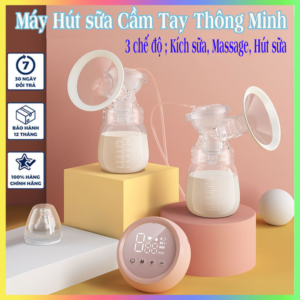 Máy hút sữa bằng tay, Máy hút sữa cầm tay,Máy hút sữa rảnh tay không dây, Máy hút sữa điện đôi, Máy hút êm ái,không đau,có chế độ masage kích sữa và hút sâu, hút nhanh chóng, hút kiệt….
