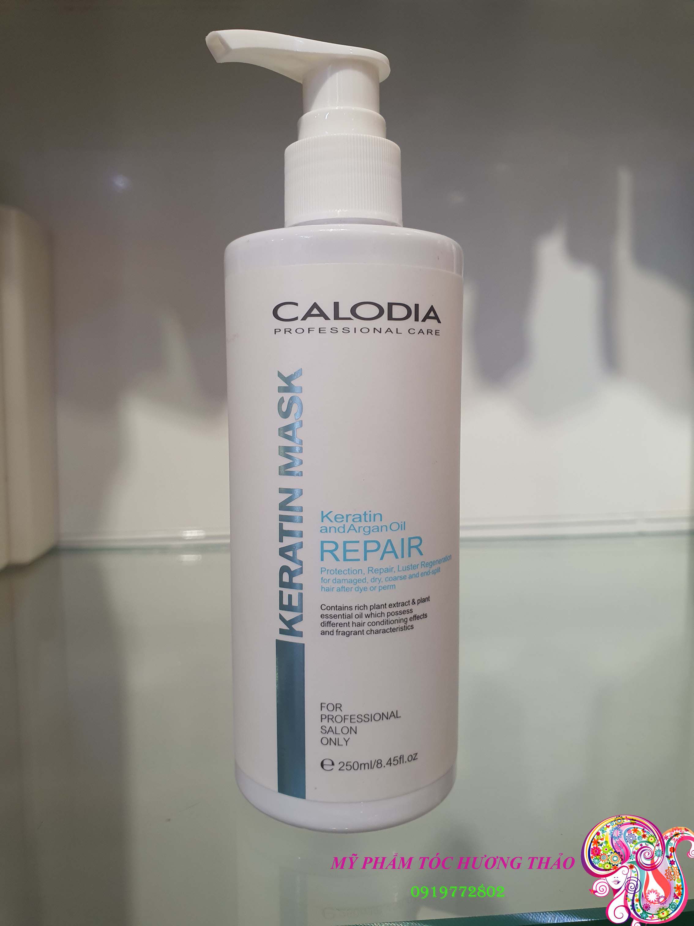 KEM XẢ KHÔ TẠO KIỂU CALODIA KERATIN & ARGAN OIL REPAIR MASK 250ml