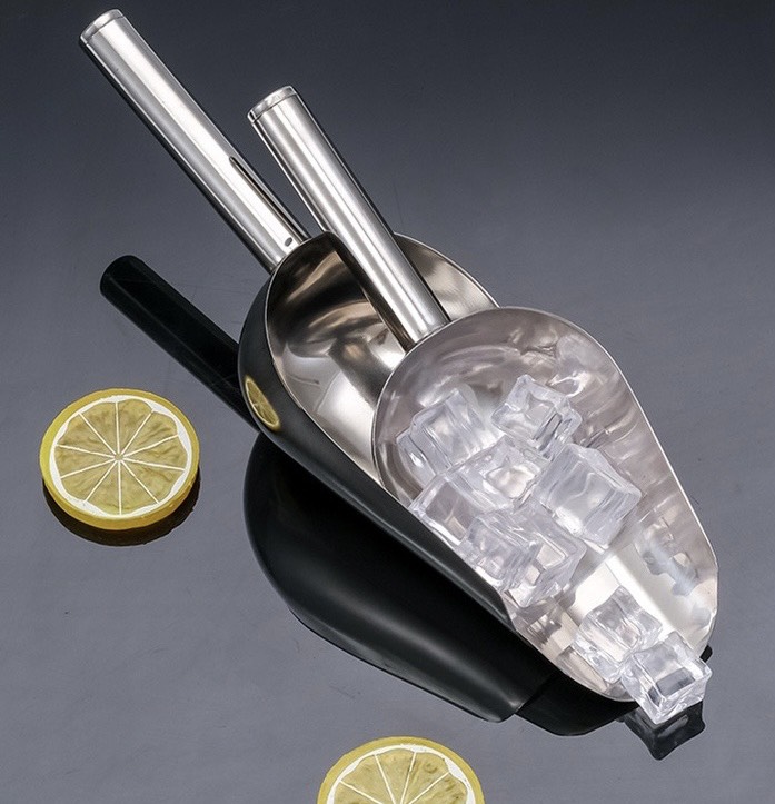 Muỗng/muôi xúc đá inox cỡ trung dày đẹp, sáng bóng