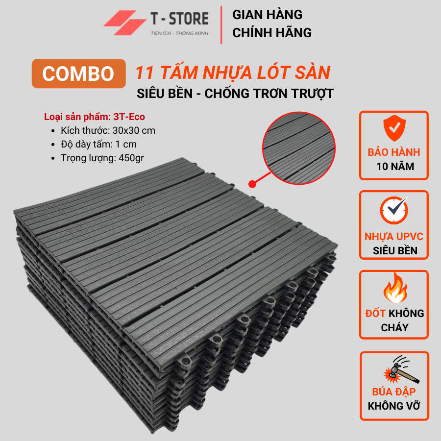 [COMBO 11] Vỉ nhựa lót sàn ban công ECO SALE SỐC  lót bể bơi chống trơn an toàn ( hàng loại 1), tấm lát sàn giả gỗ siêu rẻ