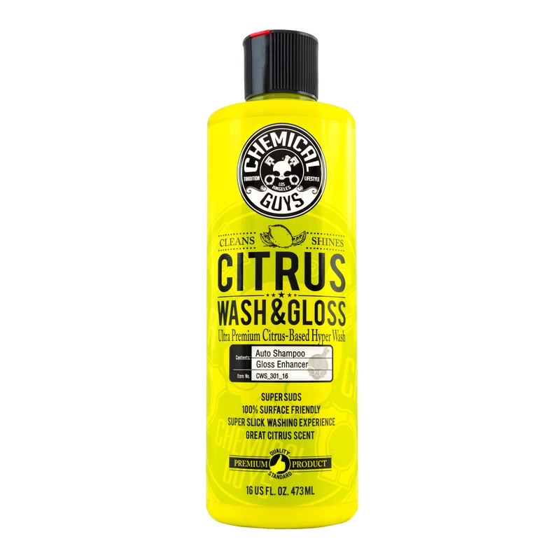 Dung dịch rửa xe siêu bóng, đậm đặc Chemical Guys Citrus Wash and Gloss bọt dày, xe sạch bóng sau khi rửa 478ml