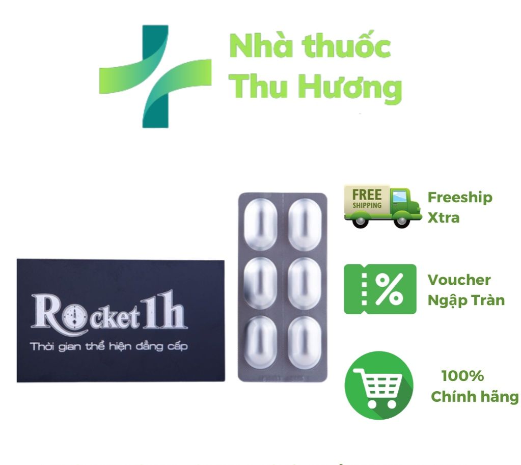 Rocket 1h - Tăng cường sinh lý nam - Tráng Dương Bổ Thận - Giá 1 viên - Nhà thuốc Thu Hương