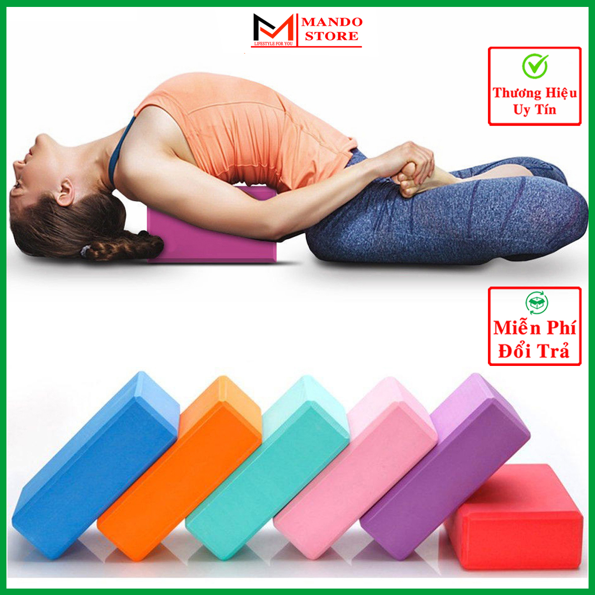 Gạch Tập Yoga - Đệm tập Yoga - Chọn Màu - Gối Tập Yoga Cao Cấp