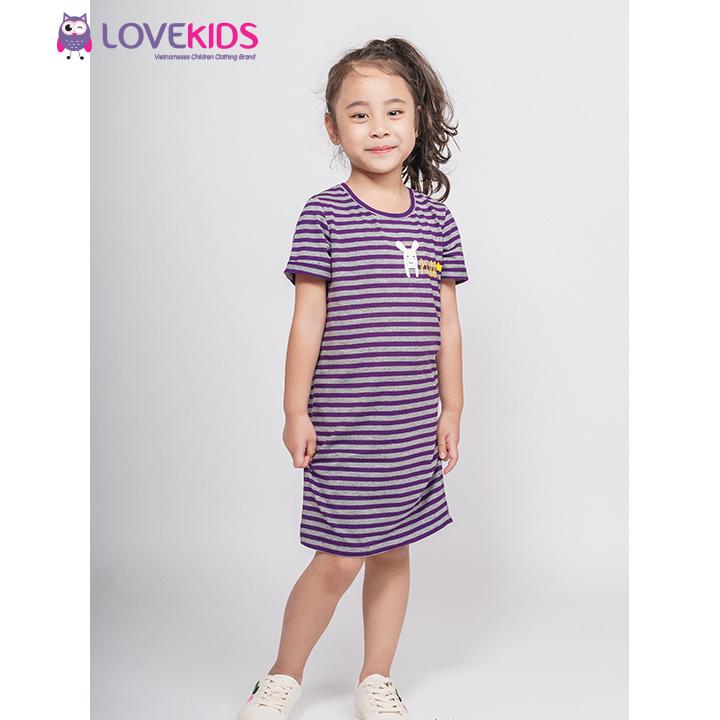 Váy đầm suông kẻ sọc ngang tím Best Friend bé gái - Lovekids