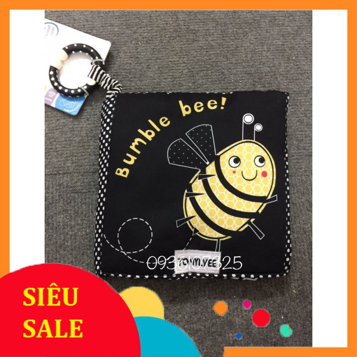 Sách vải đen trắng kích thích thị giác cho bé sơ sinh