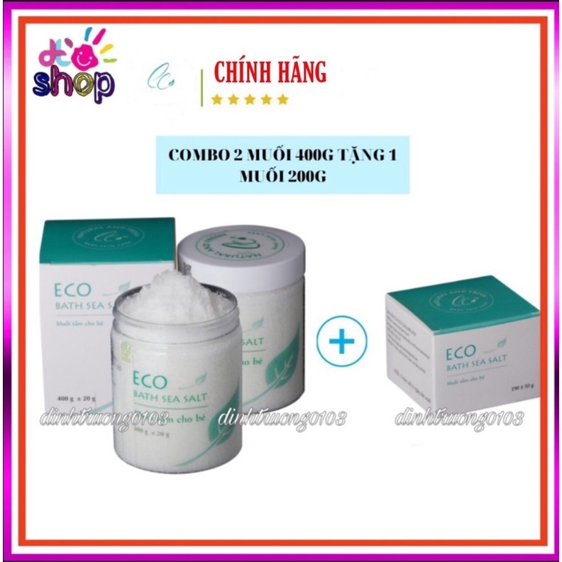 HANG [COMBO 2 TĂNG 1] MUỐI TẮM BÉ SINH DƯỢC ECO 400g - MUỐI TẮM THẢO DƯỢC AN TOÀN TUYỆT ĐỐI CHO DA BÉ DỊU MÁT HẾT RỐM SẢY