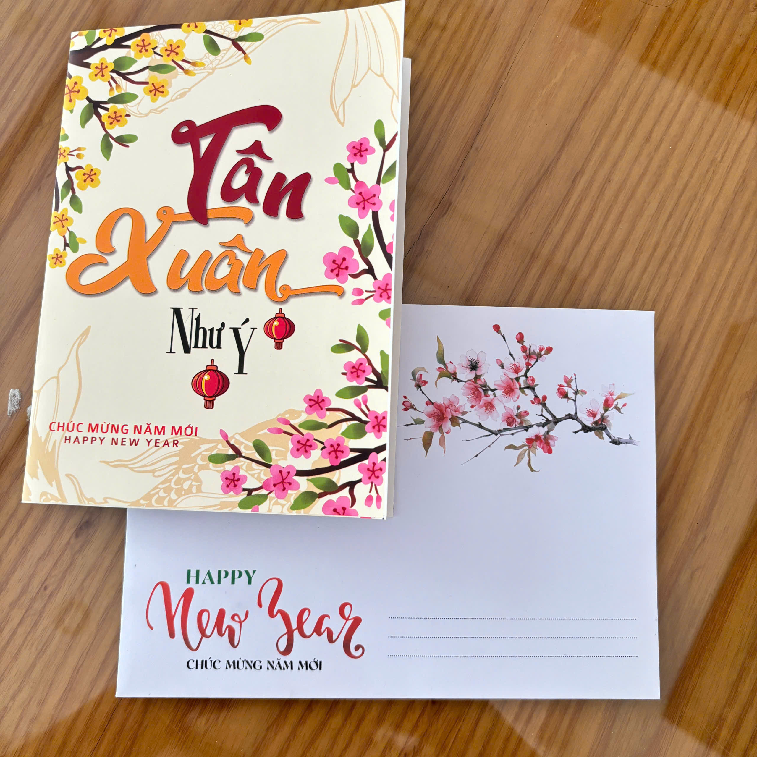 (Giao nhanh) Thiệp xuân có lời chúc, Thiệp chúc tết Ất Tỵ 2025  in sẵn lời chúc tặng khách hàng