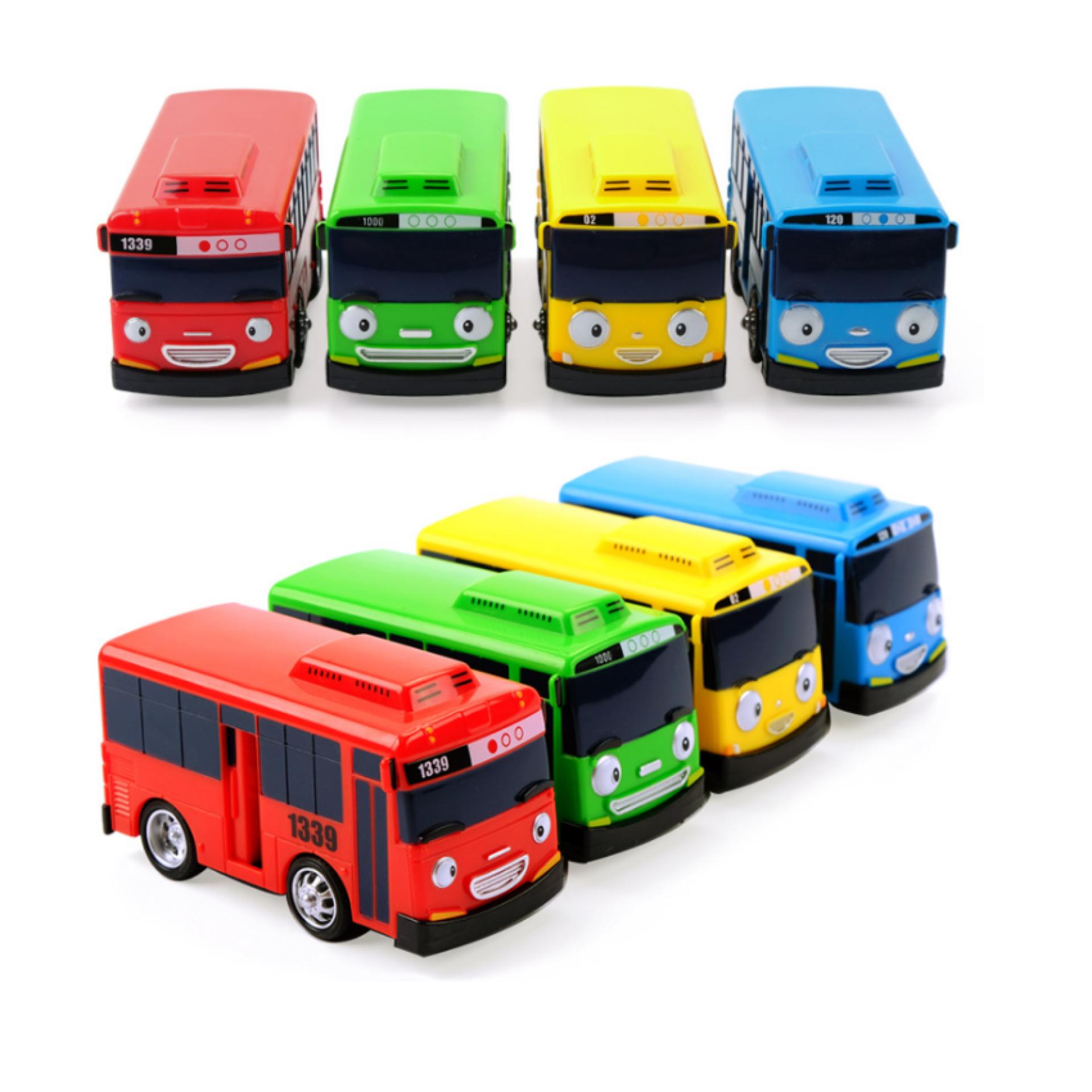 Xe ô tô buýt Tayo đồ chơi trẻ em xe Tayo The little bus gồm 4 chiếc xe chạy cót