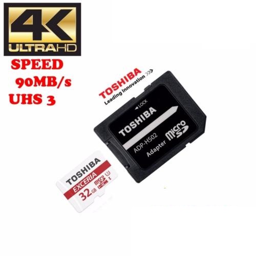 Thẻ nhớ MicroSDHC Toshiba Exceria M302 32GB U3 4K 90MB/s - kèm Adapter (Đỏ) - Nhất Tín Computer