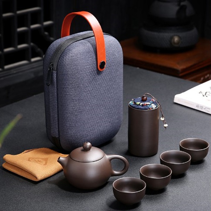 Bộ ấm chén uống trà có túi đựng