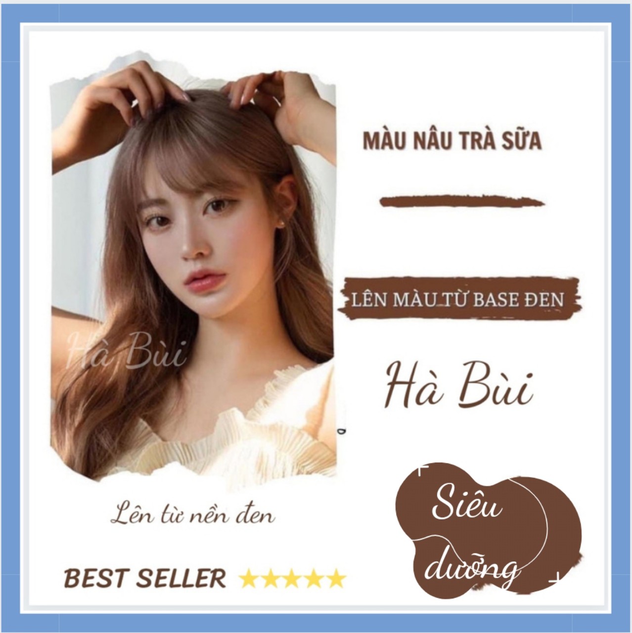 Thuốc nhuộm tóc màu Nâu Trà Sữa Nâu Sữa Siêu tôn da tặng oxy trợ nhuộm (Combo )