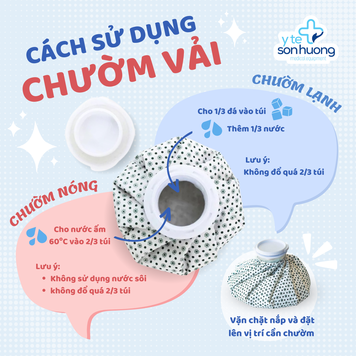Túi chườm nóng lạnh | chườm đá Greetmed size 6 in