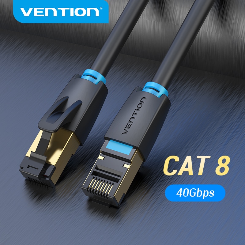 【COD】Vention dây cáp mạng lan Cat 8 Ethernet Cable SFTP 40Gbps Super Speed RJ45 Network Cable Cat 8 Ethernet Cable Gold Plated Connector CAT 8 Internet Cable for Router Modem dây cáp mạng Cat 8
