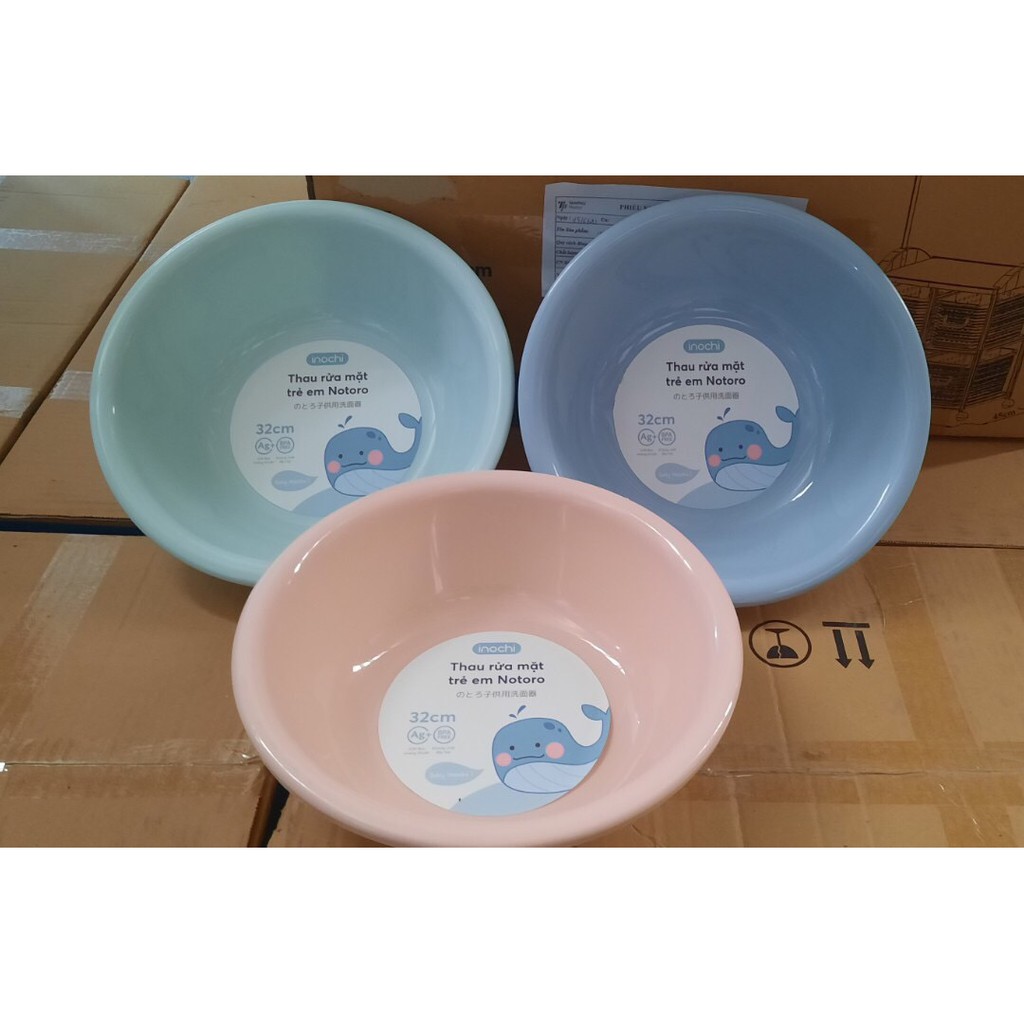 Chậu rửa mặt cho bé Notoro 32cm xuất Nhật Bản nhựa PP nguyên sinh, kháng khuẩn cho bé trai, gái