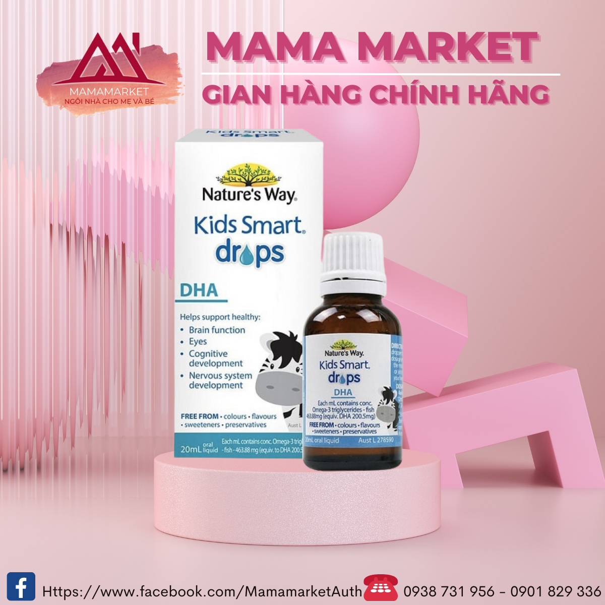 Viên uống dạng giọt DHA Nature's Way Kids Smart Drops 20ml