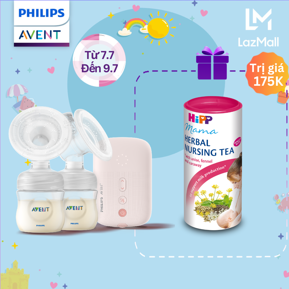 Philips Avent máy hút sữa điện đôi SCF393/11
