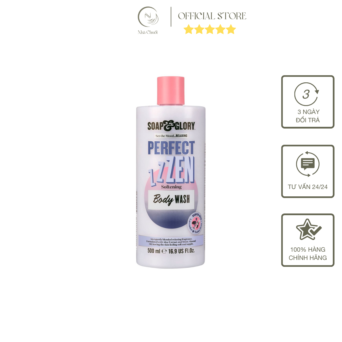 Sữa tắm ngủ ngon Perfect Zen Calming Bath Milk Soap and Glory 500ml