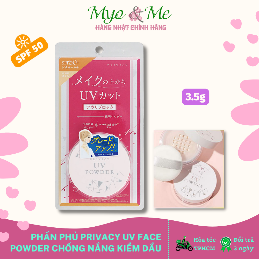 Phấn phủ privacy uv face powder chống nắng kiềm dầu spf50+/pa++++