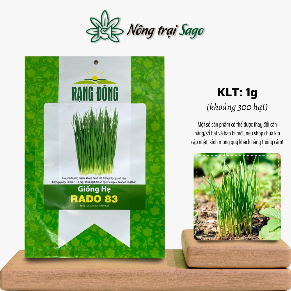 Hạt giống Hẹ Lá Rado 83 (1g~300 hạt) nảy mầm tốt, thu hoạch được nhiều lần, trồng quanh năm, hiệu Hạt giống Rạng Đông - Nông Trại Sago