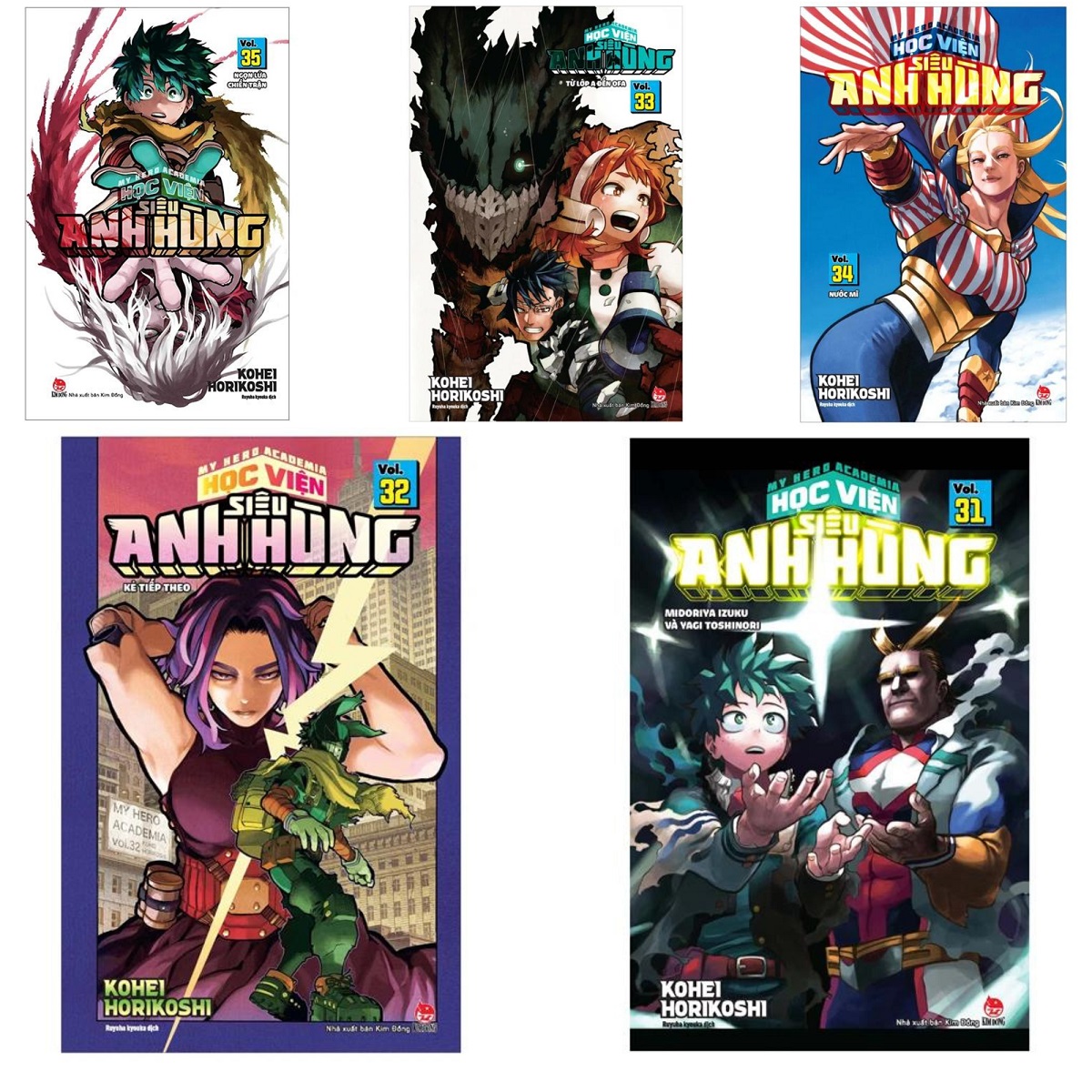 Combo My Hero Academia: Học Viện Siêu Anh Hùng - Từ Tập 31 Đến Tập 35 (Bộ 5 Tập)