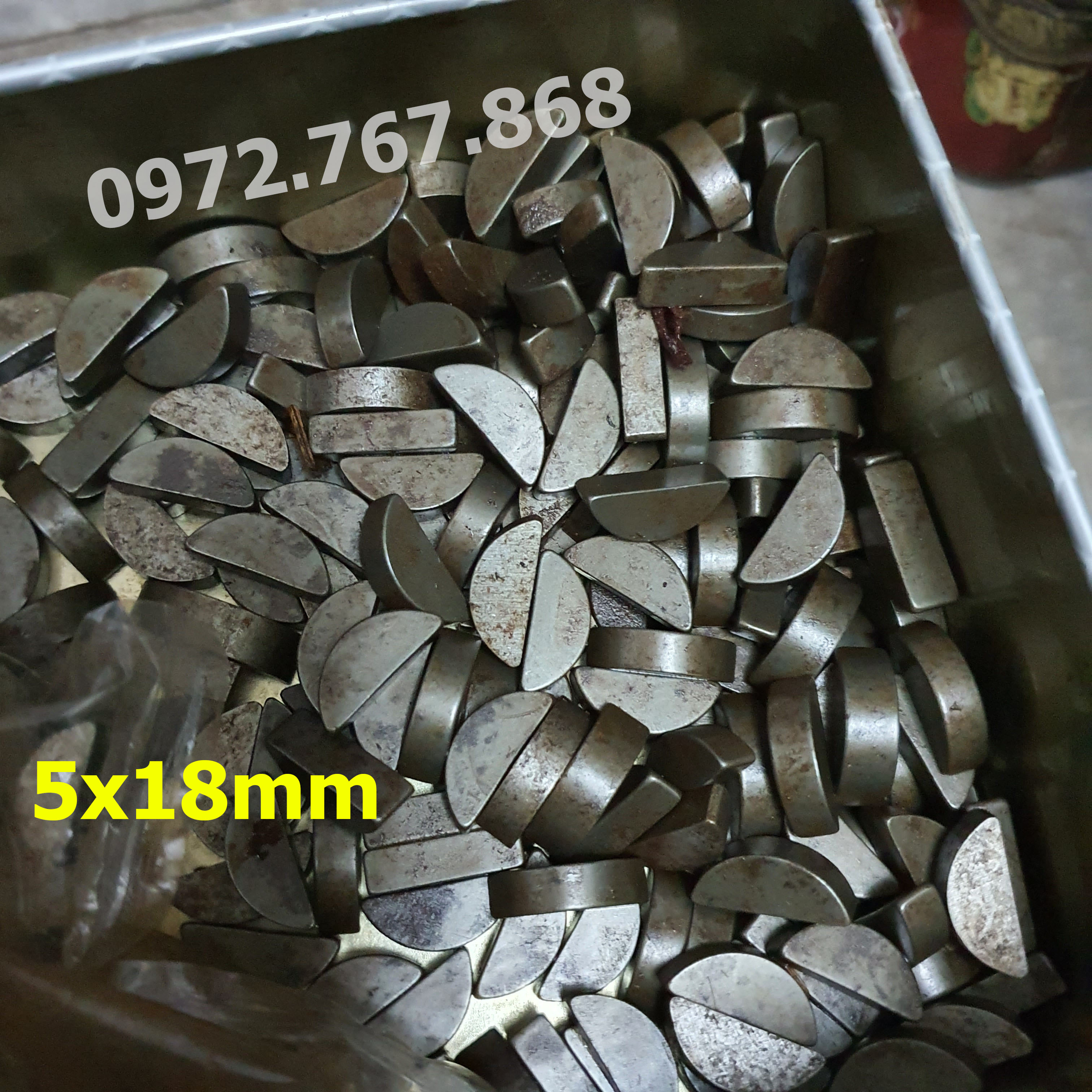 [10 cái] Chốt Lavet Bán Nguyệt 5x18 - chốt trục động cơ, trục máy