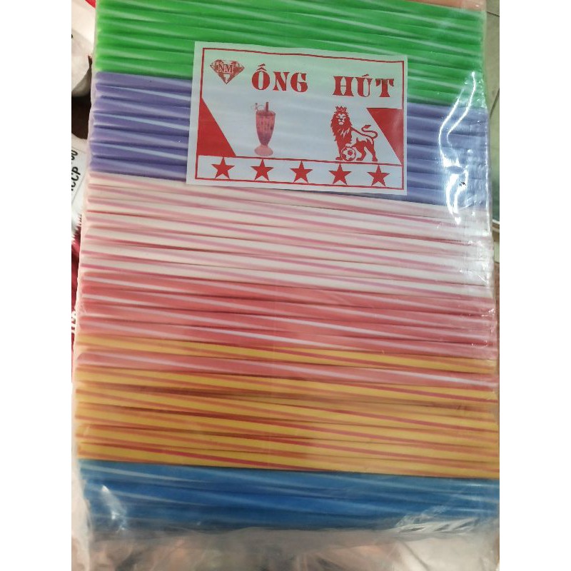 1 bịch ống hút nhựa cứng đủ màu 500g, ống hút nhựa đầu nhọn đủ màu, ống hút nước mía