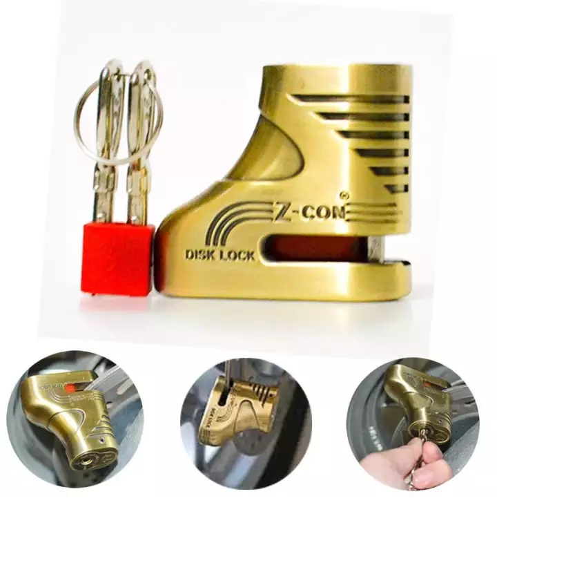 Khóa đĩa chống trộm zcon cho xe máy, ổ khóa chống trộm xe máy cao cấp, khóa dĩa an toàn