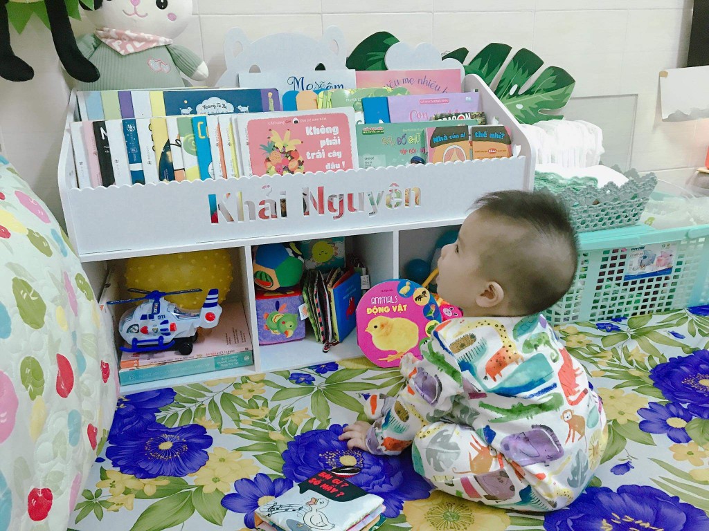 Kệ giá sách hình gấu 1 tầng ngăn chứa đồ Size nhỏ