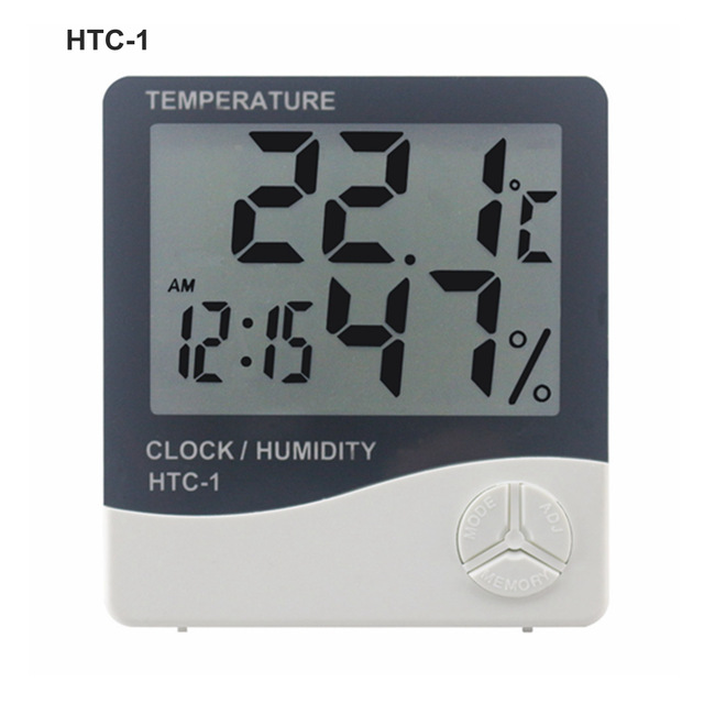 Đồng hồ đo độ ẩm và nhiệt độ HTC-1 (Trắng).