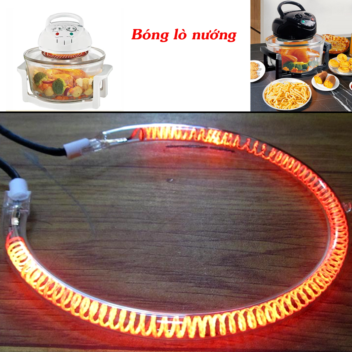 Bóng đèn lò nướng, bóng quạt sưởi, bóng úm vật nuôi sợi Carbon 900 w - 1200 w - 1400 w