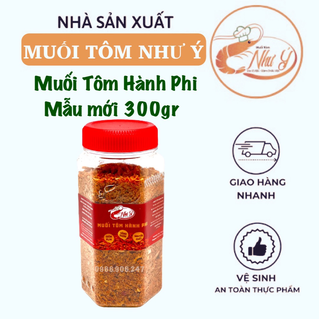 Muối tôm hành phi như ý 300gr mẫu mới có logo - muối tôm như ý
