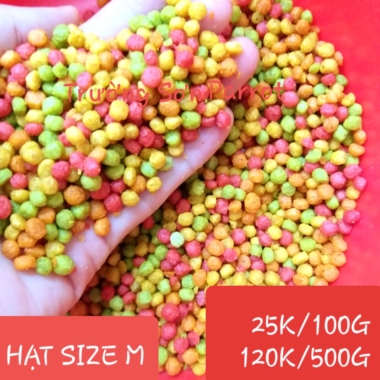 HẠT TRÁI CÂY ZUPREEM CHO VẸT hạt tròn (size M) cho cookatiel, sun, lovebird, greencheck, ngực hồng, xích…