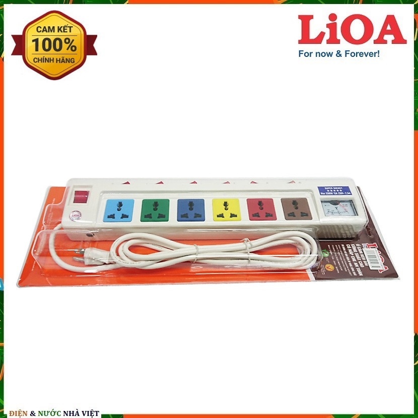 Ổ CẮM LIOA 6OFSSV2.5-2 ĐA NĂNG CAO CẤP THIẾT KẾ ĐẶC BIỆT CHUYÊN DÙNG CHO THIẾT BỊ NGHE NHÌN HI-END, PHÒNG THÍ NGHIỆM, BỆNH VIỆN - CÓ ĐỒNG HỒ BÁO VOLT, CÔNG SUẤT LỚN ĐẾN 3300W, BẢO VỆ QUÁ TẢI BẰNG CB